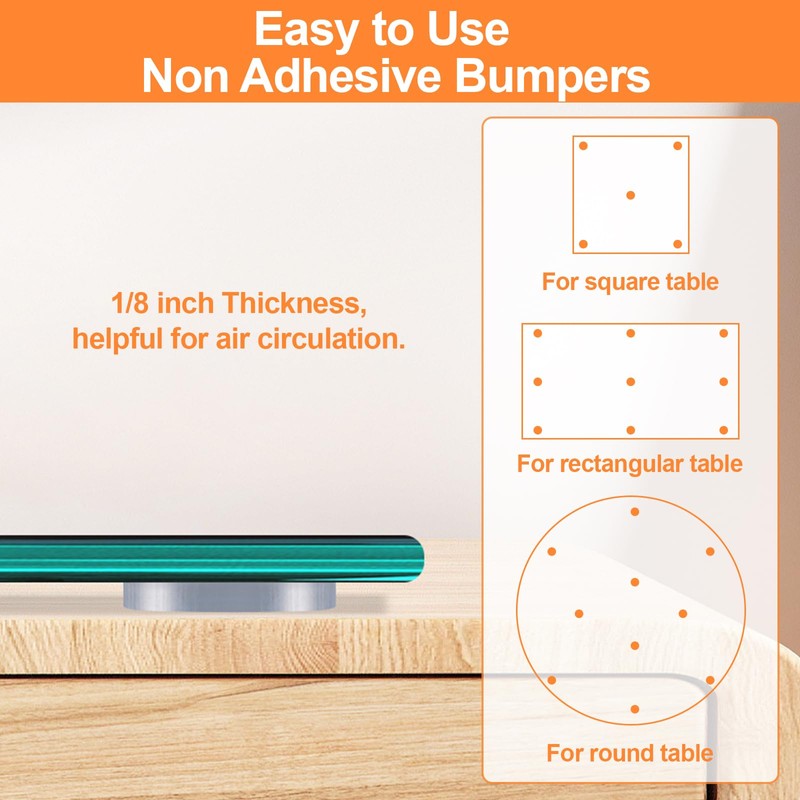 Glass Table Top Anti Slip Pads - Glass Table Top