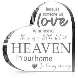 Sympathy Gifts Memorial Bereavement Gifts Acrylic Heart Condolence Gifts for Loss of Loved One, Loss of Father, Loss of Mother Remembrance Gifts (Modern Style, 4 x 4 x 0.4 Inch)