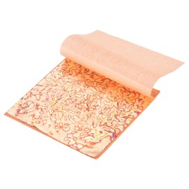 sourcing map 25 Pcs Gold Leaf Sheets 5.5" x 5.5" Imitation Gold Foil Sheets Variegated Booklet with Pattern for Crafts,Picture Frames,Nails and DIY Arts Decoration,Copper Gypsophila