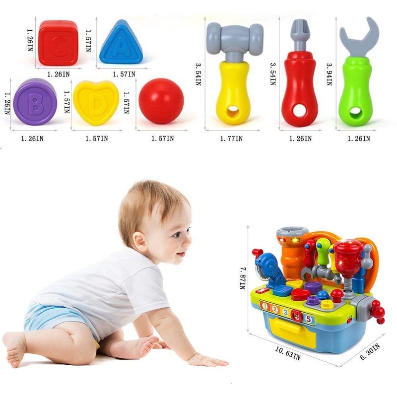Yiosion Musical Workbench Toy for One Year Old Toddler Boys,