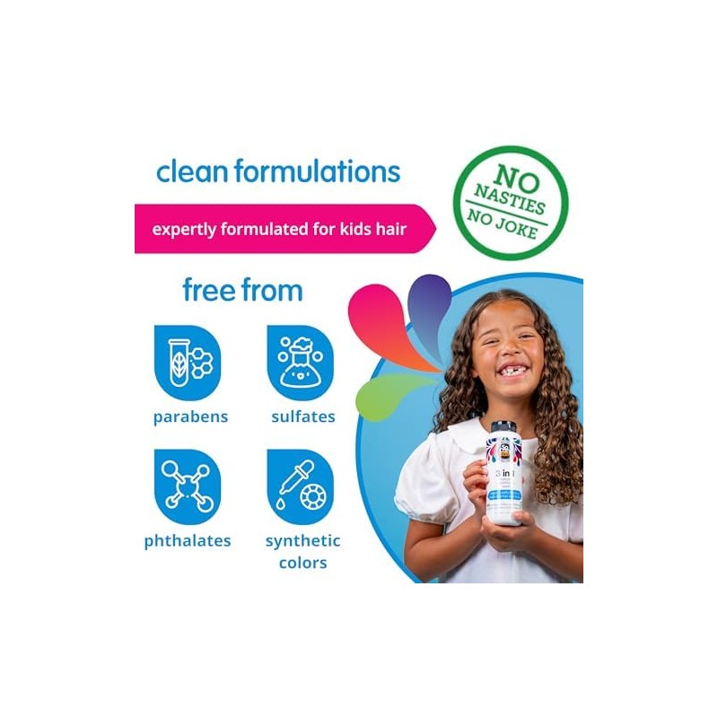 Kids, 3 in 1 Shampoo Conditioner Wash, 10.5 fl oz