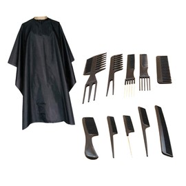 LALAFINA Men's Hairdressing Scissors Kit Barber Tool Set 11pcs Grooming Tools Hair Cutting Kit for Salon