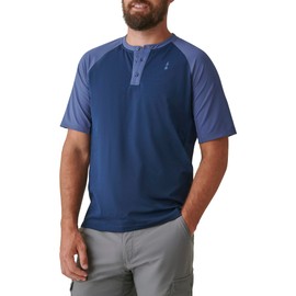 Bass Outdoor Men's Non-Tailored Printed Active Knit T-Shirt, Bl Ind/Drsblu, XX-Large