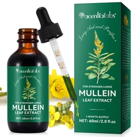Mullein Drops, Mullein Leaf Extract for Lungs, Powerful Mullein Leaf Liquid Drops, Vegan Mullein Leaf Sublingual Fast Absorption - 60ml- 2 Month Supply