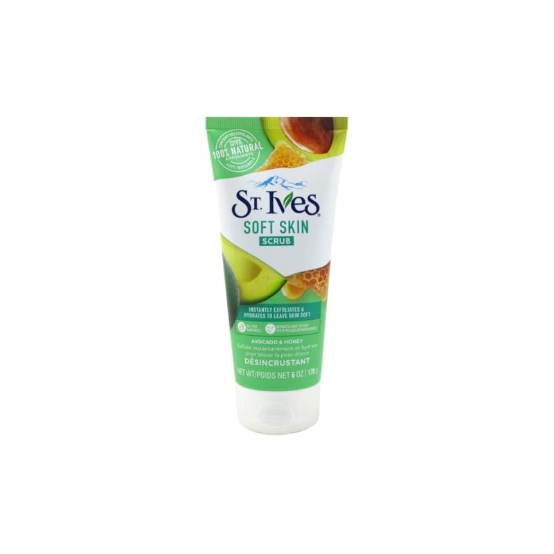 St. Ives, Soft Skin Scrub, Avocado & Honey, Exfoliante para