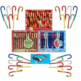 DumDums, AirHeads and Skittlles Candy Canes 36 Count Total - Christmas Holiday Stocking Stuffers - Includes PITCHING PIGEON Brand Magnet