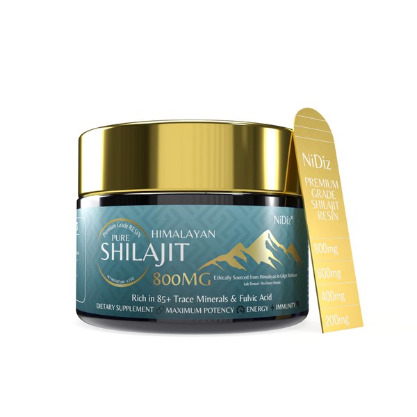 Pure Himalayan Shilajit Resin 800mg - 50g - 62 Servings - Mumiyo Shilajit Supplement for Men & Women - Gut Cleanse, Cortisol Reducer, Hormone Harmony - Shilajit Resin, Ashwagandha & 85+ Trace Minerals