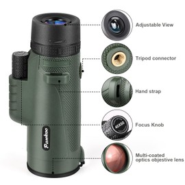 40x60 Monocular Telescope with Smartphone Holder & Upgraded Tripod, 2025 BAK4 Prism FMC Monoculars for Adults, HD Monocular Scope for Bird Watching Hiking Concert Camping Travelling