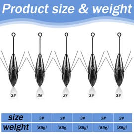 Therwen 5 Pcs Sputnik Sinker Fishing surf fishing weights Black Stainless Steel Saltwater Surf Casting Sinkers Catfish Beach Spider Weights for Ocean Sea Sand(3 oz)