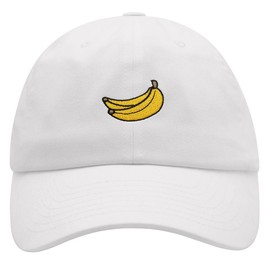 JPAK Banana Fruit Premium Dad Hat Embroidered Cotton Baseball Cap Monkey White