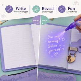 WeiAlico Secret Diary with Lock and Keys for Girls 6-12 Years