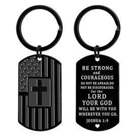 Waeceip American Flag Keychain Bible Verse First Communion Gifts For Men Dad Baptism Religious Gifts For Him Faith Jewelry Easter Graduation Gift