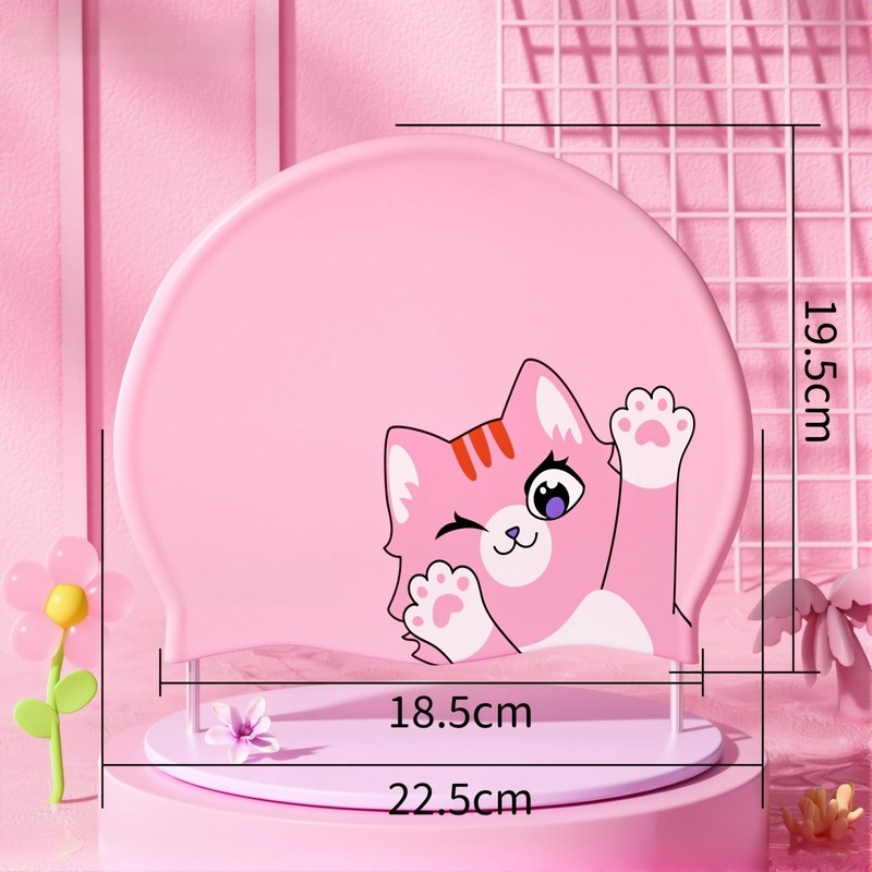 Pink Swimming Cap for Girls Age 3-12, Adorable Cat