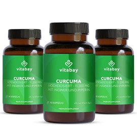 Vitabay Turmeric Capsules High Dose - 270 Vegan Tablets with 500 mg Curcuma & Piperine - Curcumin Extract - Curcumin Supplement - 1 Capsule Daily