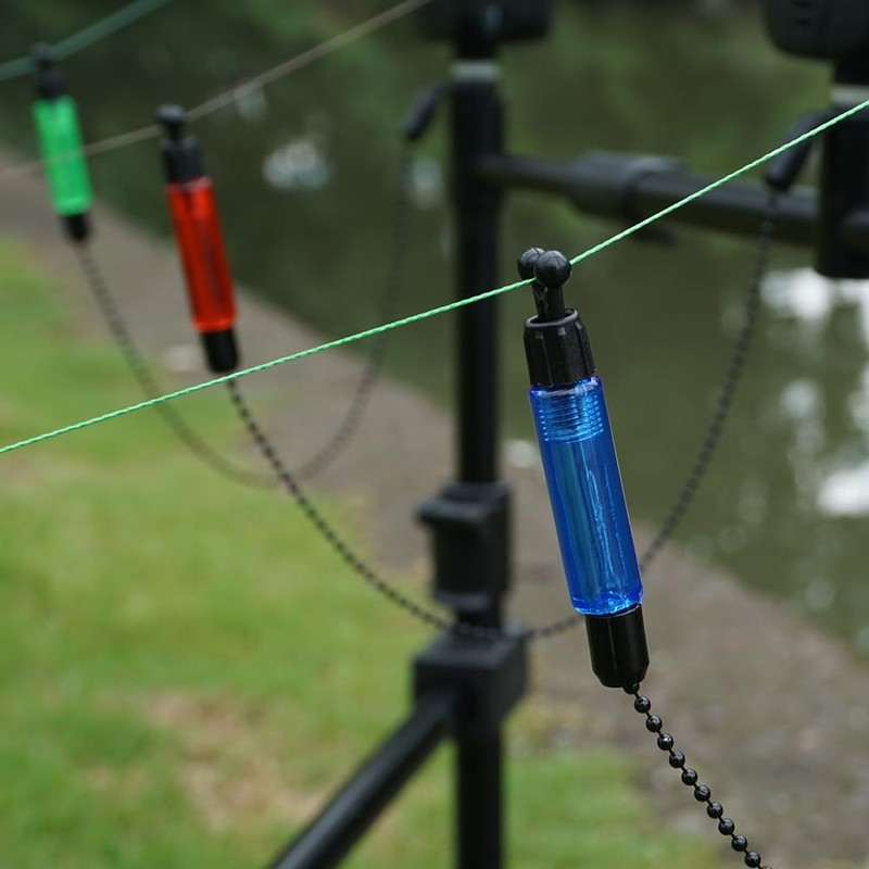 Carp Fishing Swingers with Bite Alarm, Red, Yellow, Blue, Green,