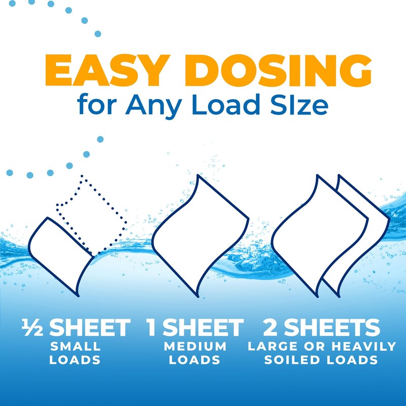 Arm & Hammer Power Sheets Laundry Detergent, Fragrance Free 50ct,