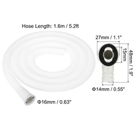 PATIKIL 5ft Air Conditioner Drain Kit, Universal Drain Connector AC Drain Hose with Clamp for Mini-Split Window AC Unit Faucet, White