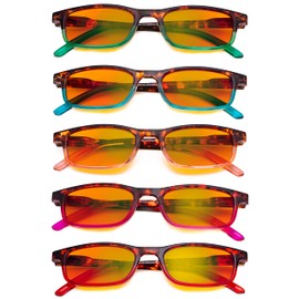 Eyekepper 5 Pack Reading Glasses Blue Light Blocking Computer Eyeglasses Orange Tinted +3.00