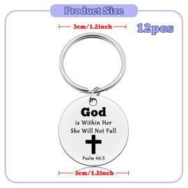 12 Pcs Christian Gifts for Women Christian Religious Keyring Scripture Gifts for Women Bible Verse Keychain Birthday Inspiration Gift for Daughter Girls Sister Baptism Keychain First Communion Gift