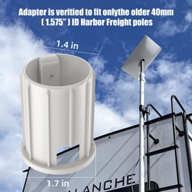 ARSUNOVO Adapter Bushing for Starlink Mount,Compatible with Harbor Freight 20' Collapsible Flagpole,Accessories for Flag Pole Mount, White