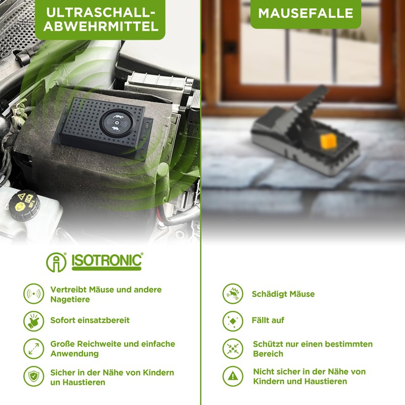 ISOTRONIC ISOTRONIC Marderschreck Blitz mit Licht LED Blitzlichtfunktion | Ultraschall