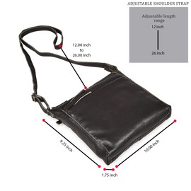 COCHOA Small Soft Real Leather Women Crossbody Handbags & Purses - Triple Zip Premium Sling Crossover Shoulder Bag (Dark Grey Nappa)