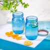 WELLIFE Blue Mason Jars 32 oz, 6 Pack wide mouth