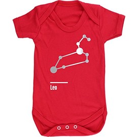 Hippowarehouse Leo Constellation Baby Vest Bodysuit (Short Sleeve) Boys Girls Red
