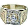 JGD 4.6 CT cz Solitaire With Accents Men's ring 18k