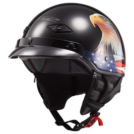 LS2 Helmets Bagger Motorcycle Half Helmet (Murica - Small)