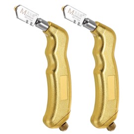 HARFINGTON 2Pcs Glass Cutter Pistol Grip 3mm-15mm Oil Feed Tungsten Carbide Stained Glass Cutting Tool for Mirrors Window Panes Ceramic Tile, Golden Tone