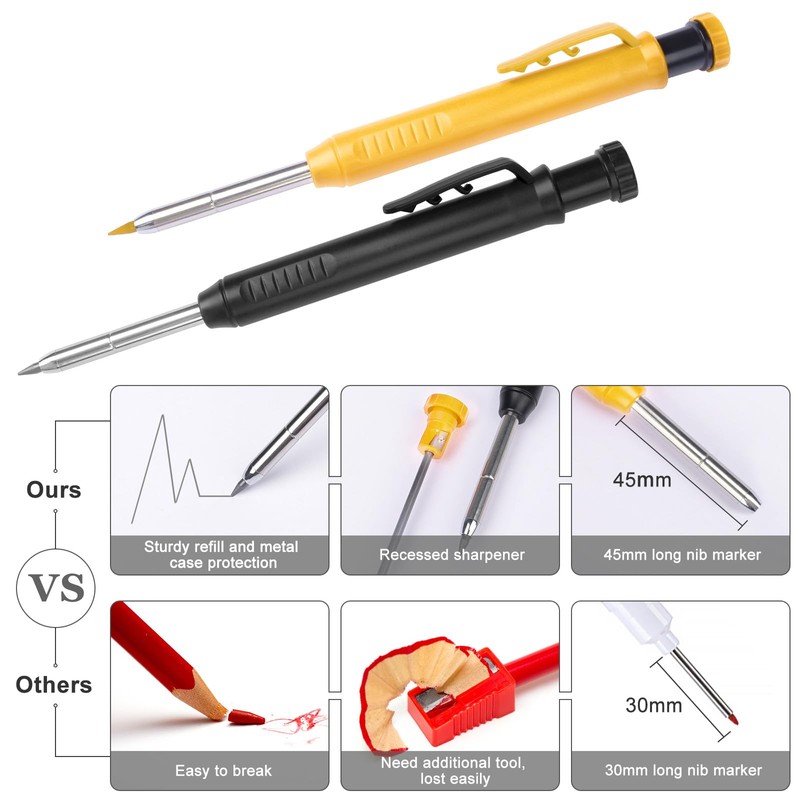 Builders pencil Mechanical Pencil Set with 14 Refills 2 Colors,