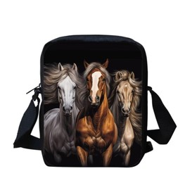 chaqlin Brown Horse Crossbody Handbag for Women Men Cell Phone Bags Mini Messenger Tote Bags Animal Horse Print Crossbody Bags Small Messenger Tote Bags