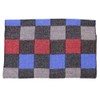 Wool Scarf Men's Winter Scarf Checked in Anthracite Red Blue