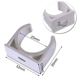 30 Pcs PVC Water Pipe Clamps Clips Push-Fit Fittings Pipe Clips Conduit Fittings for 25mm Pipeline White
