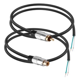 YACSEJAO RCA Plug to Speaker Wire Adapter RCA Male+Female Jack Connector Adapter to Bare Wire Open End Audio Video RCA Cable (0.5M/1.6FT)