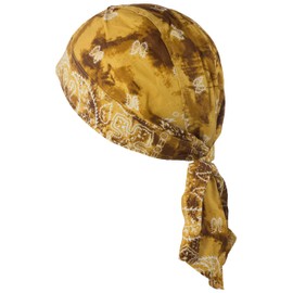 fashionchimp Zandana 100% Cotton Bandana Head Scarf Biker Scarf for Men and Women Pattern Print, ocher tie dye