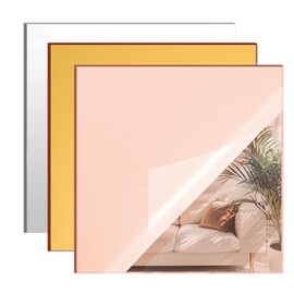 Gold Mirror Acrylic Sheet - 12x16 inches, 2 Pieces | 1/8" Thick Reflective Plexiglass for Crafting, Signage, DIY Projects (30X40 cm)