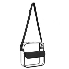 AIMALL Clear Waterproof Shoulder Bag with Adjustable Strap, Front Pocket, and Smooth Zipper, 10.2 x 4 x 10.2 Inches for Sports, Concerts, and Daily Use