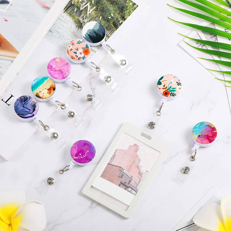 Badge Holder Knocent Retractable Badge Reel with Alligator Clip,Cute Carabiner