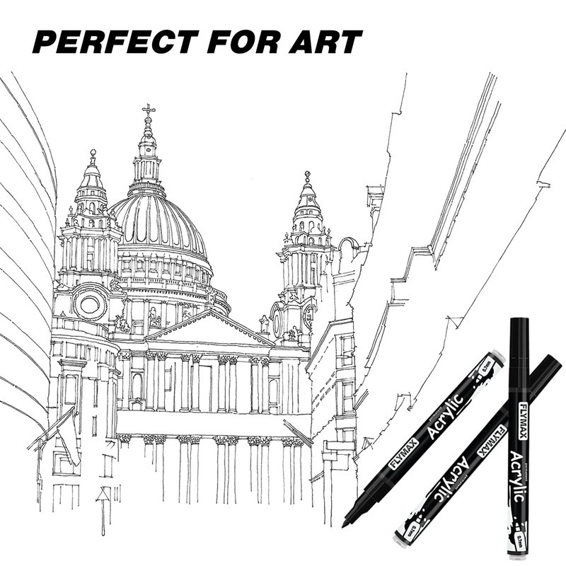 FLYMAX Gold Marker Paint Pens - Permanent Marker Pens Gold