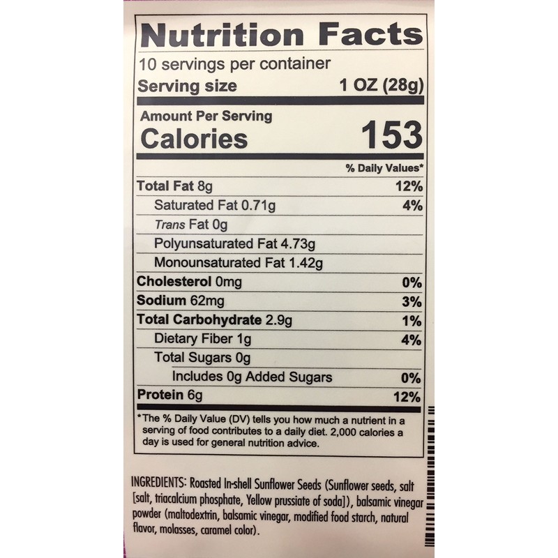 Bricktown Goods Salt and Balsamic Vinegar Flavored Sunflower Seeds -