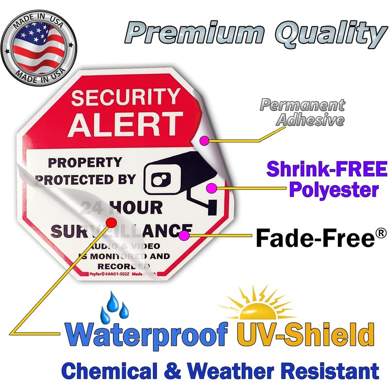 Psyfer Fade-Free UV Security Window Stickers 6 Pack 2⅝ Inch