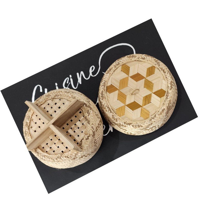 Heavens Tvcz Handmade Bamboo Sticky Rice Serving Basket with Lid