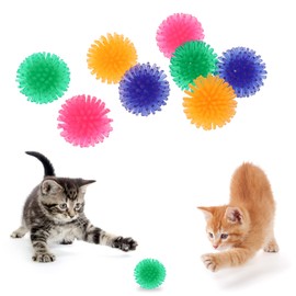 cobee Large Cat Toy Balls, 8 Pieces 3.5 cm Chew Balls, Colourful Cat Balls, Soft Stitch Balls, Interactive Cat Toy, Kitten Hunting Toy for Cats and Kittens Indoor