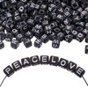 About 338pcs Acrylic Beads Square A-Z Letter Beads Cube Initial