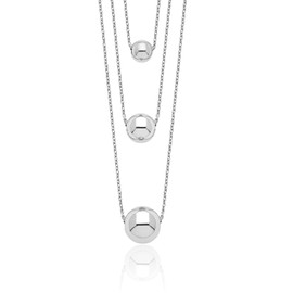 925 Sterling Silver 3 Strand Layering Necklace 16 inch Chain