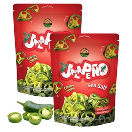 Terraland Jalapeño Crispy Chips -Sea Salt, Crispy & Crunch, Vegan, Idea for Snacking or Pairing with Sandwiches and Dips 2oz Bag - Pack of 2