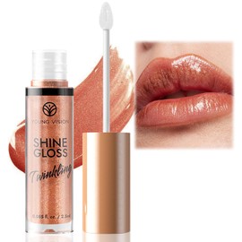 Glitter Lip Plumping Lip Gloss - Diamond Liquid Glitter Shimmer Lipstick, Waterproof Long Lasting Not Stick Cup Lip Gloss for Women Girls Makeup (05#, 20g)