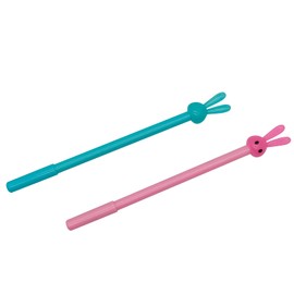 Maydahui Cute Rabbit Animal Ballpoint Pen, Set of 12, 0.02 inch (0.5 mm), Black Ink, Stylish, Gel, Ballpoint Pen, Cute, Stationery, Notebook, Writing, Gift, Present, Kids, Students